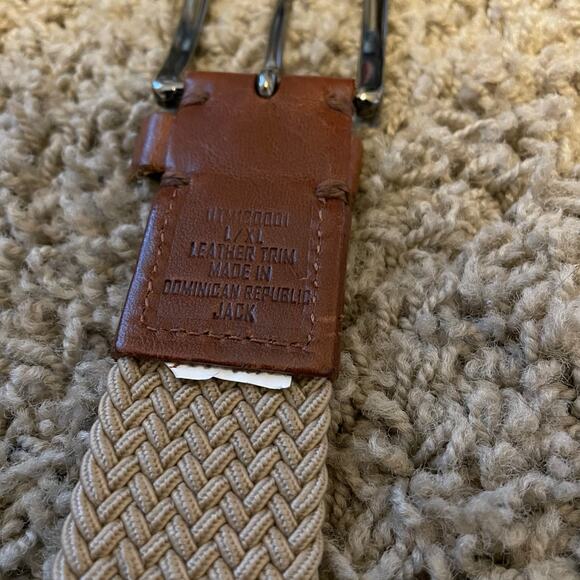 Tommy Bahama Jack Stretch Webbed Belt in Khaki size L/XL Leather - Picture 3 of 7